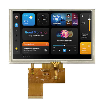 5 ιντσών TFT LCD οθόνη IPS/TN 800 * 480 High definition RGB Port 40PIN High Brightness Προσαρμόσιμη